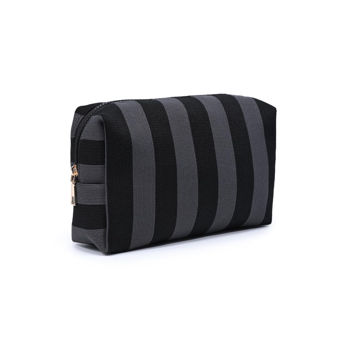 Urban Essentials Essential Stripe Cosmetic & Travel Organizer Pouch 840504207426 View 6 | Black Charcoal
