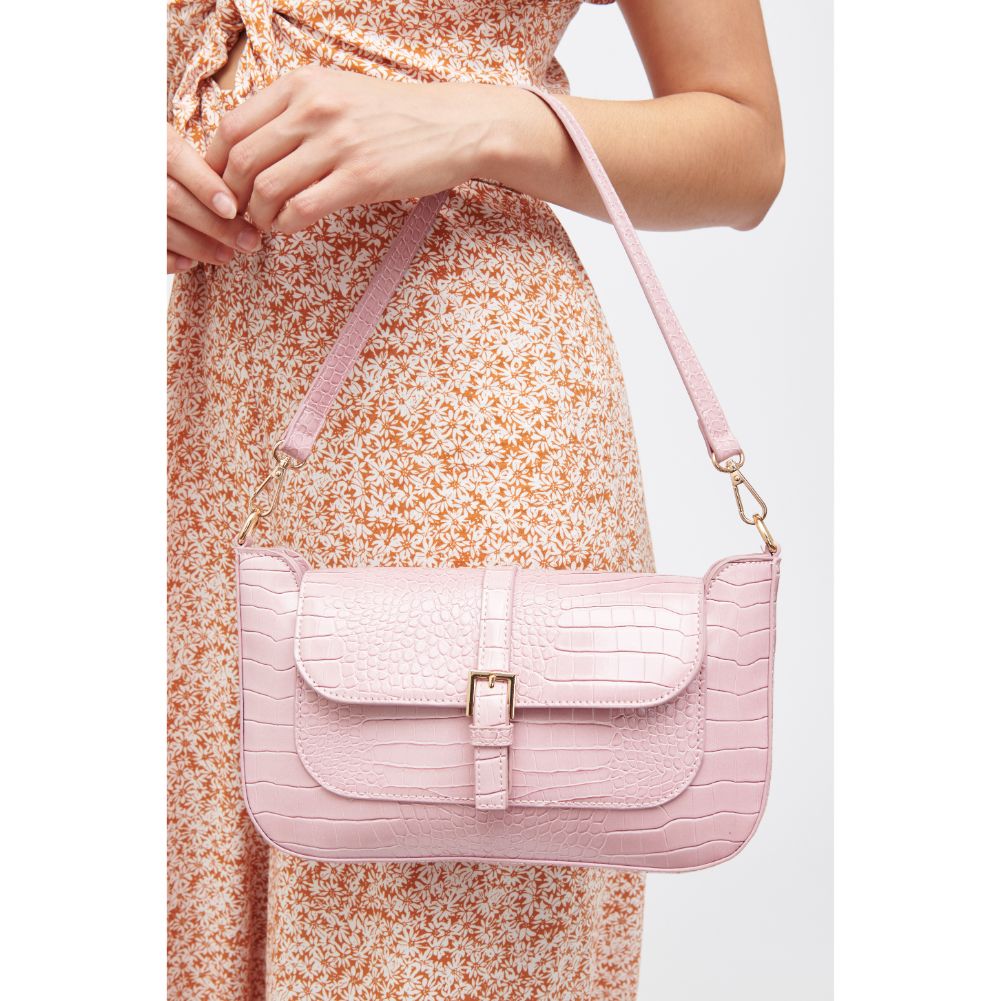 Woman wearing Pink Urban Expressions Alexandra Crossbody 840611182890 View 2 | Pink