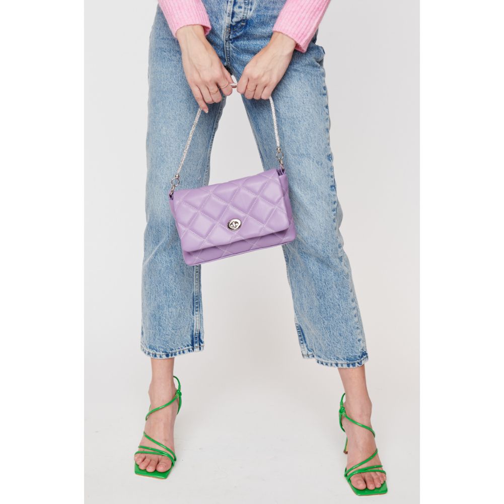 Woman wearing Lavender Urban Expressions Sierra Crossbody 840611104816 View 1 | Lavender