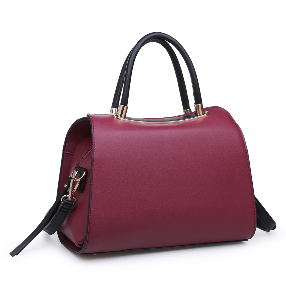 Woman wearing Cherry Urban Expressions Willa Satchel NA-840611149503 View 6 | Cherry