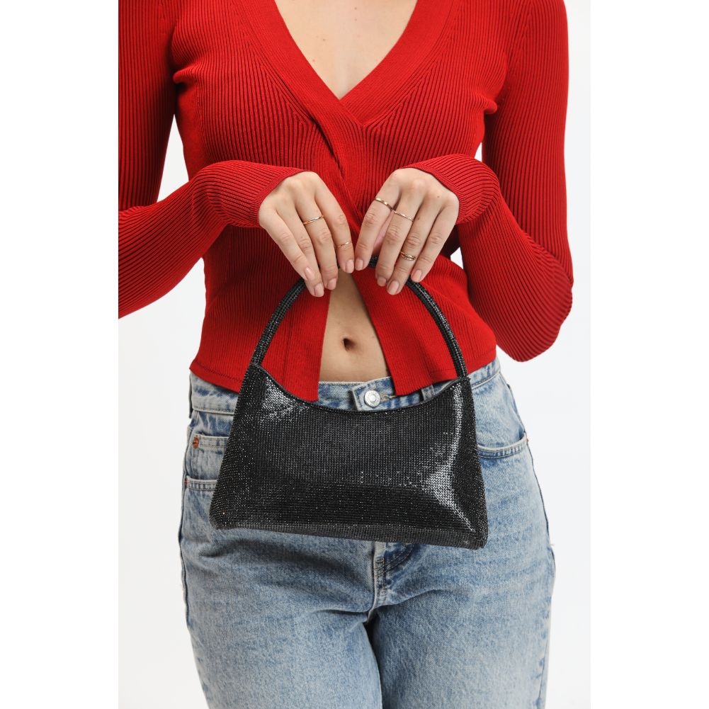 Woman wearing Silver Urban Expressions Qunita Evening Bag 840611106711 View 1 | Silver