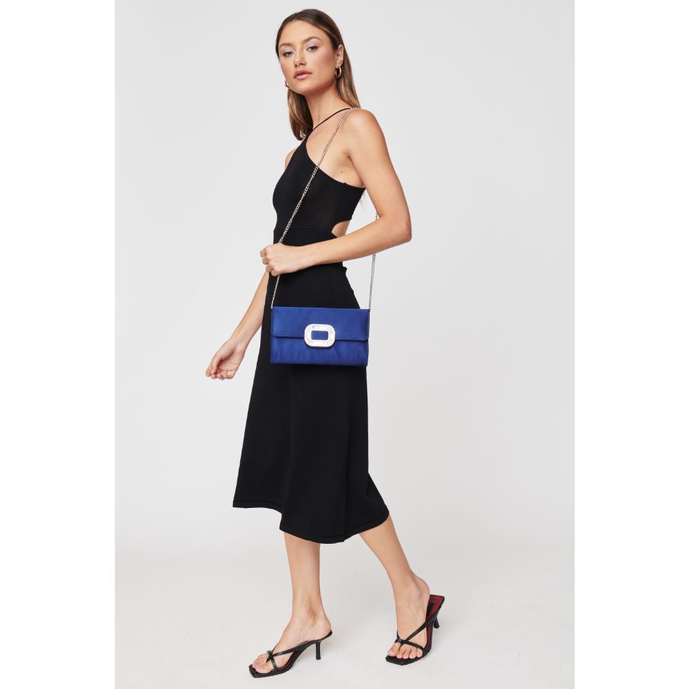 Woman wearing Navy Urban Expressions Skye Clutch 840611104281 View 3 | Navy