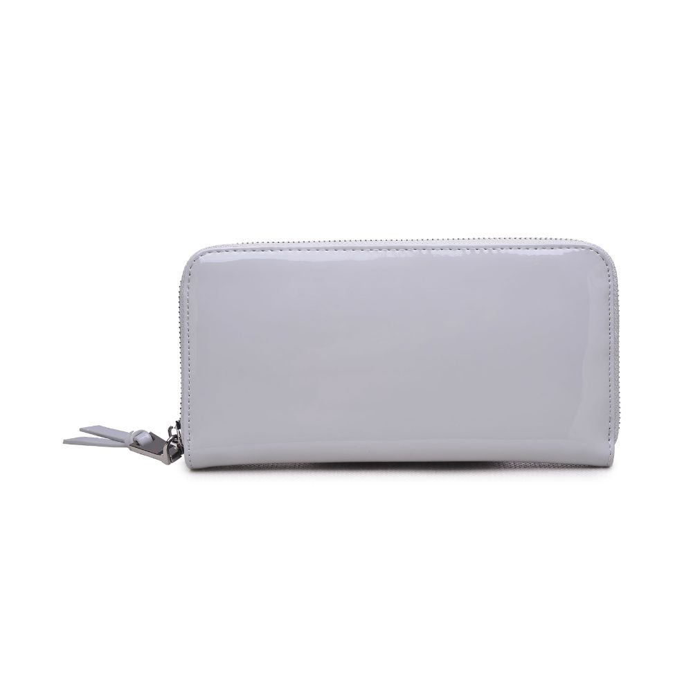 Woman wearing Grey Urban Expressions Patent Zip Around Wallet Wallet 840611125750 View 5 | Grey