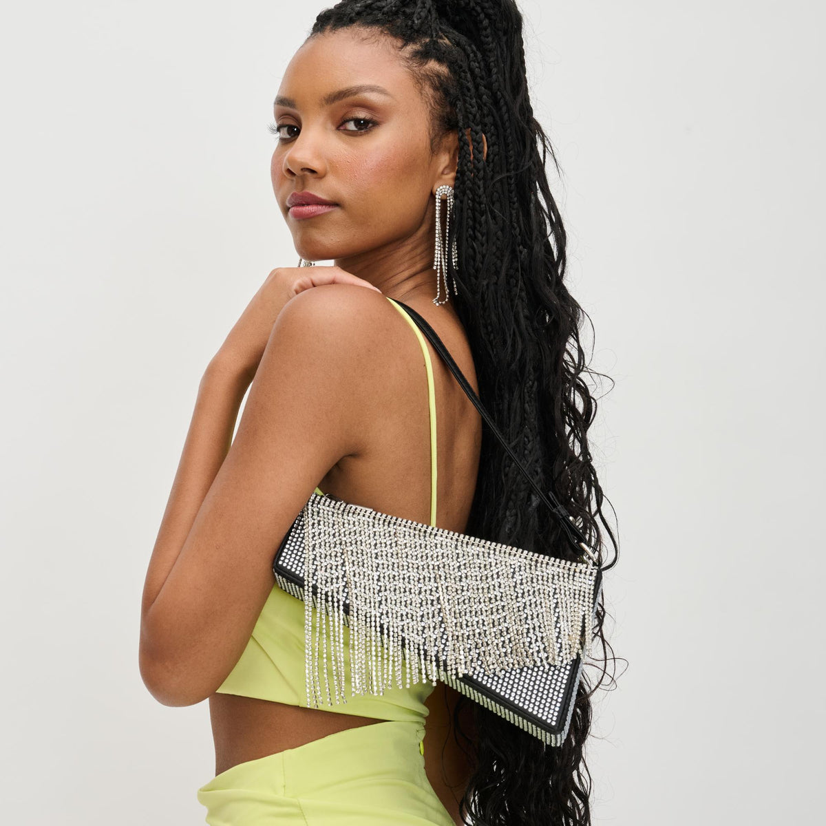Woman wearing Black Urban Expressions Nova Evening Bag 840611128096 View 3 | Black
