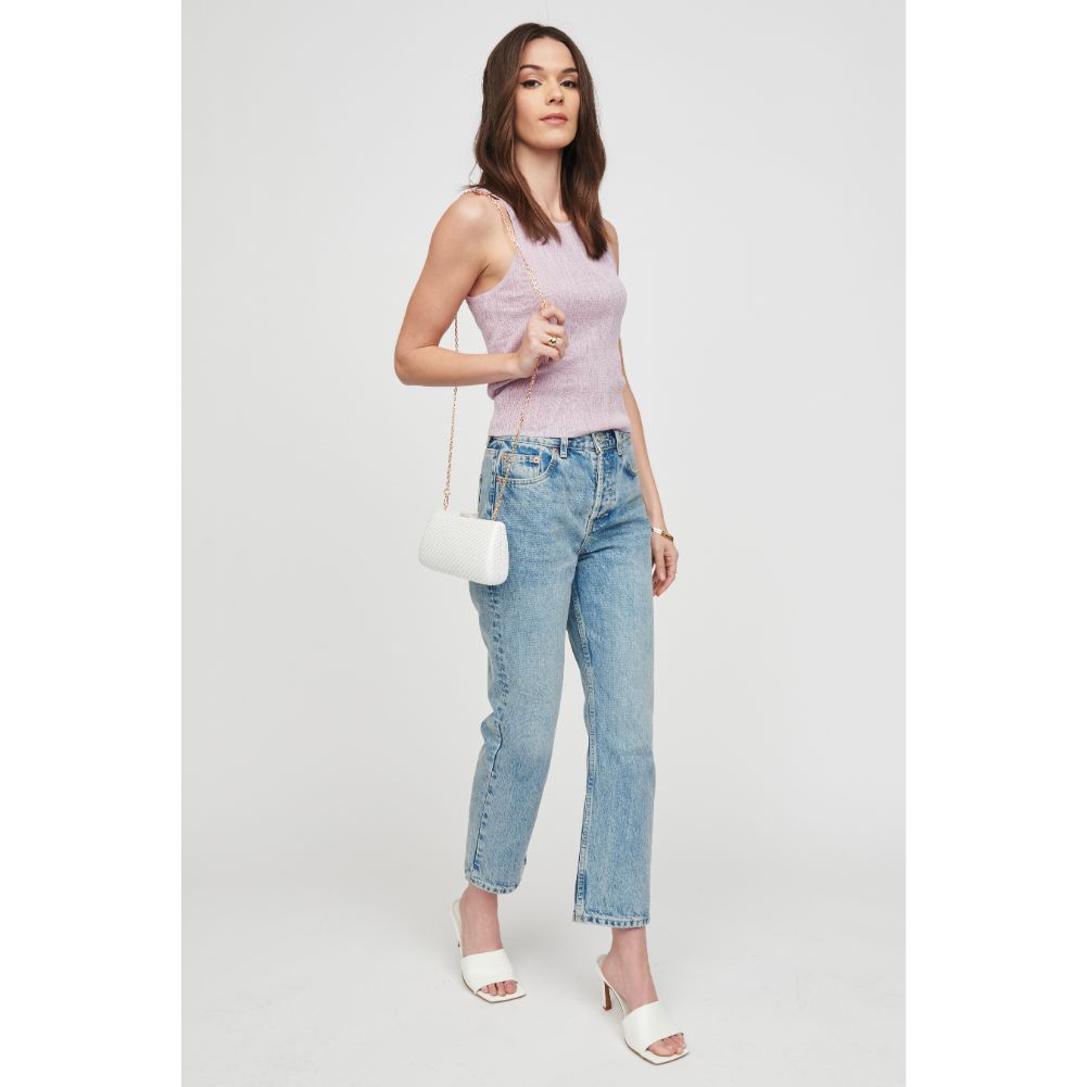 Woman wearing White Urban Expressions Winona Minaudiere 818209019071 View 3 | White