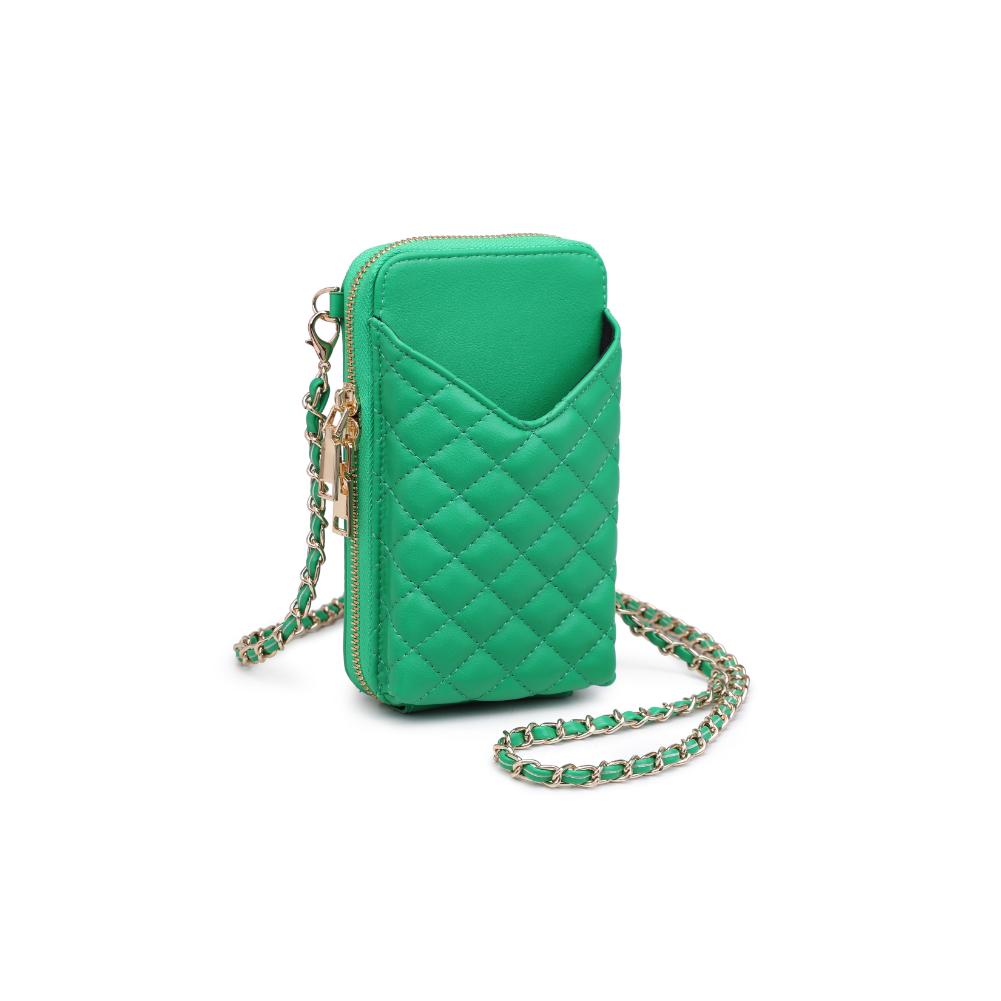 Woman wearing Kelly Green Urban Expressions Bodie Cell Phone Crossbody 840611123381 View 6 | Kelly Green