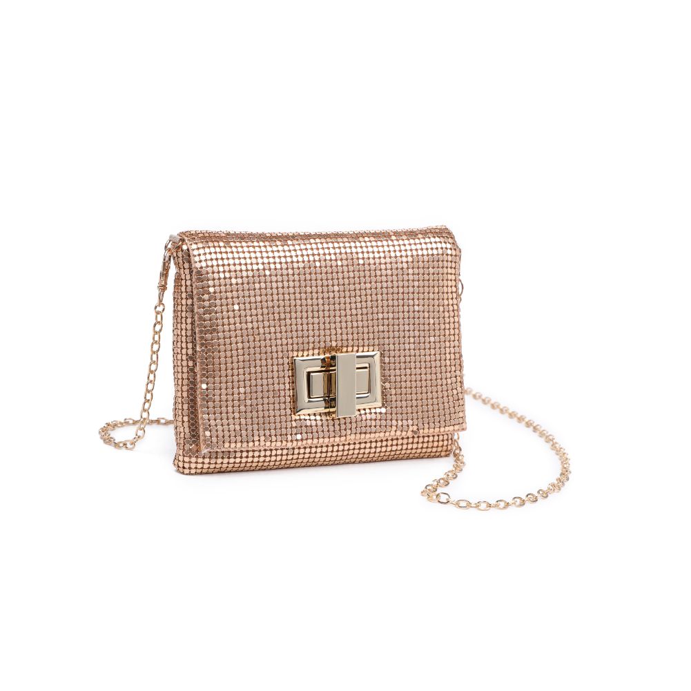 Woman wearing Rose Gold Urban Expressions Brandy Evening Bag 818209012409 View 6 | Rose Gold