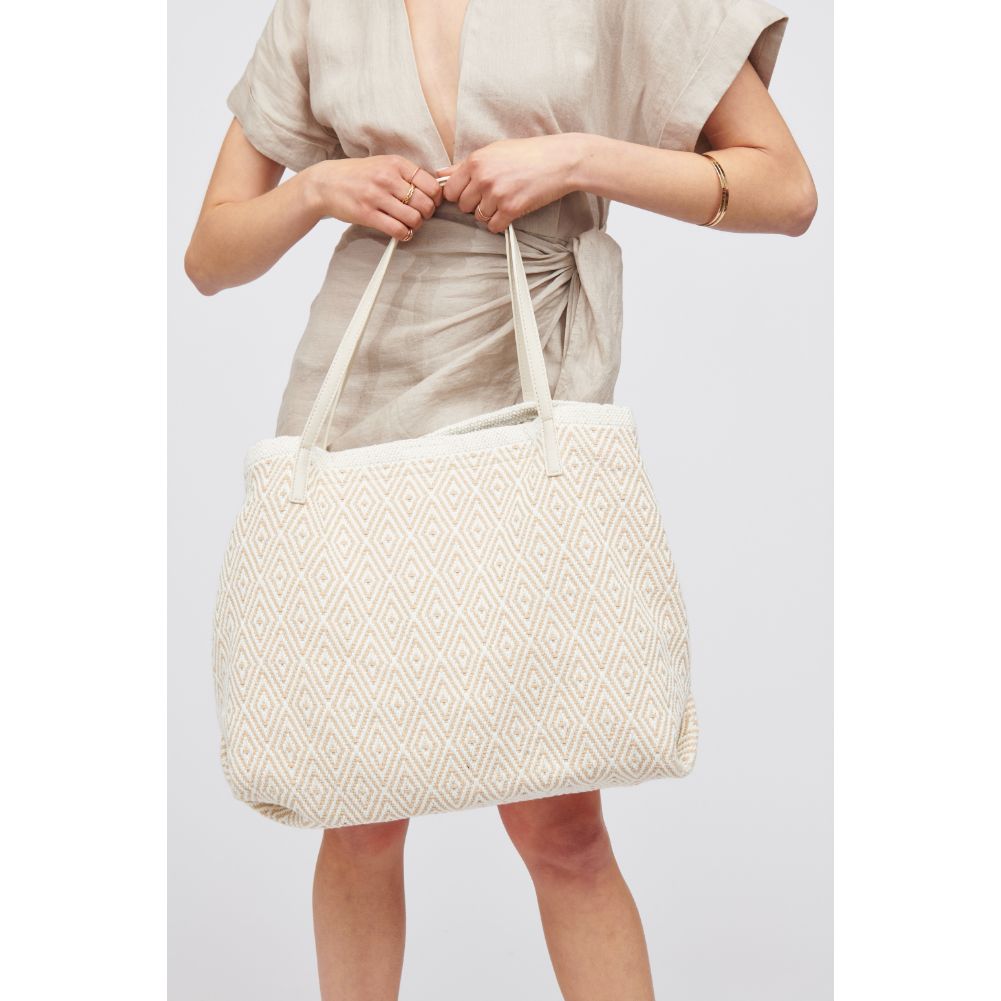 Woman wearing Beige Urban Expressions Katie Tote 818209017930 View 4 | Beige