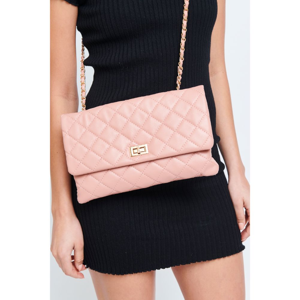 Woman wearing Blush Urban Expressions Isabella Crossbody 840611180070 View 2 | Blush
