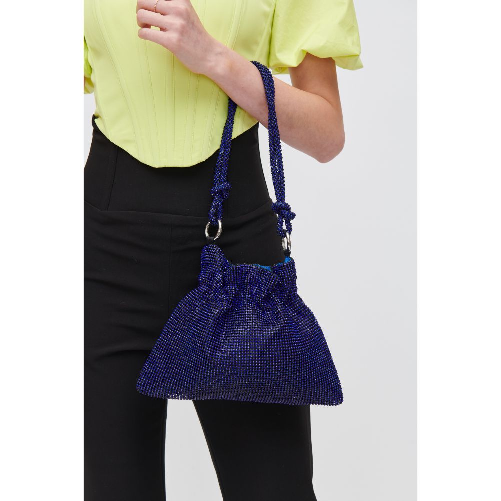 Woman wearing Blue Urban Expressions Larissa Evening Bag 840611109002 View 1 | Blue