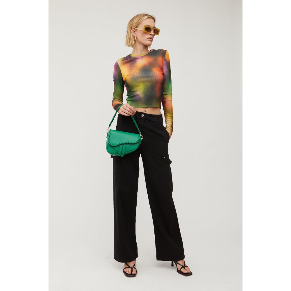 Woman wearing Green Urban Expressions Sloane Crossbody 840611128041 View 3 | Green