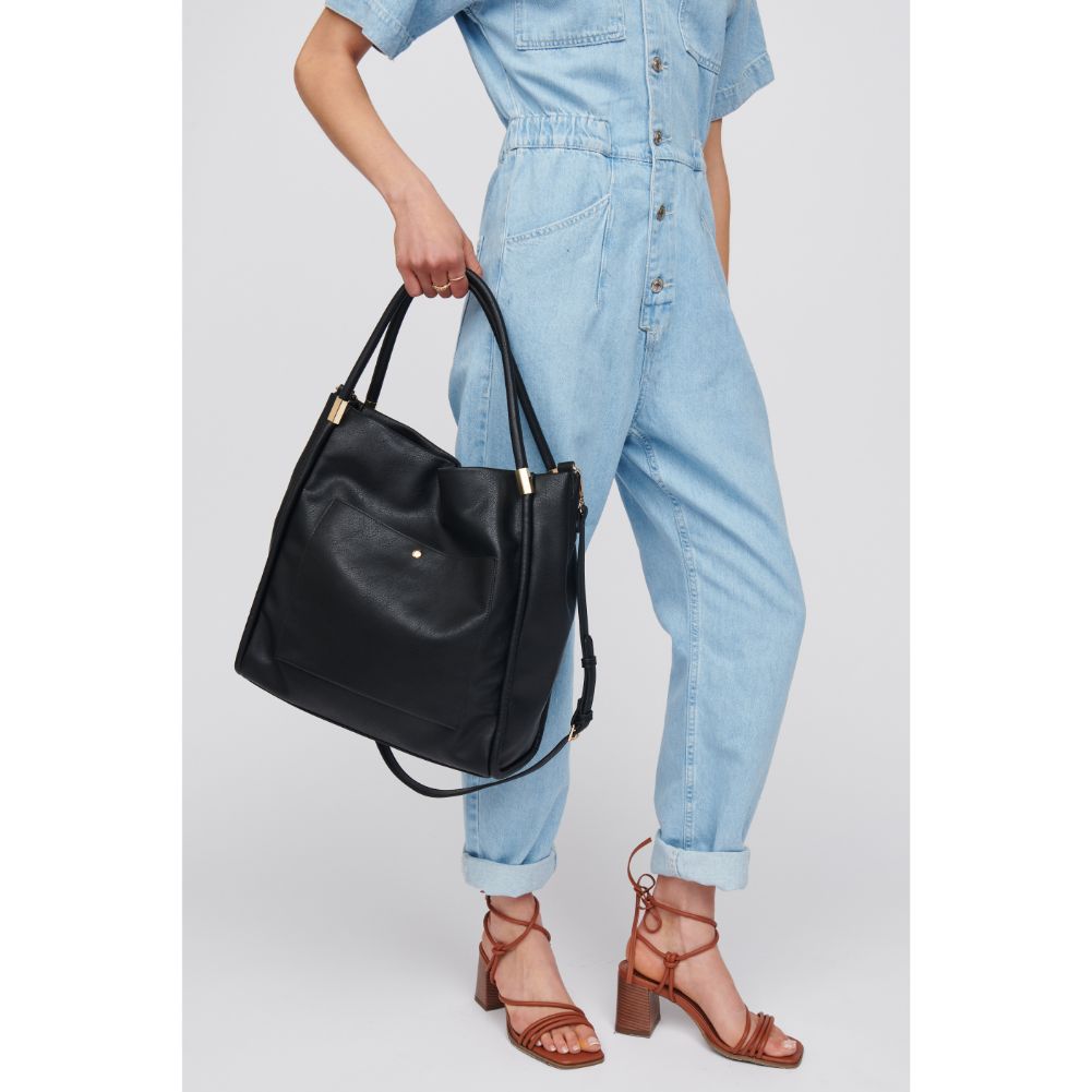Woman wearing Black Urban Expressions Deborah Tote 818209016780 View 2 | Black