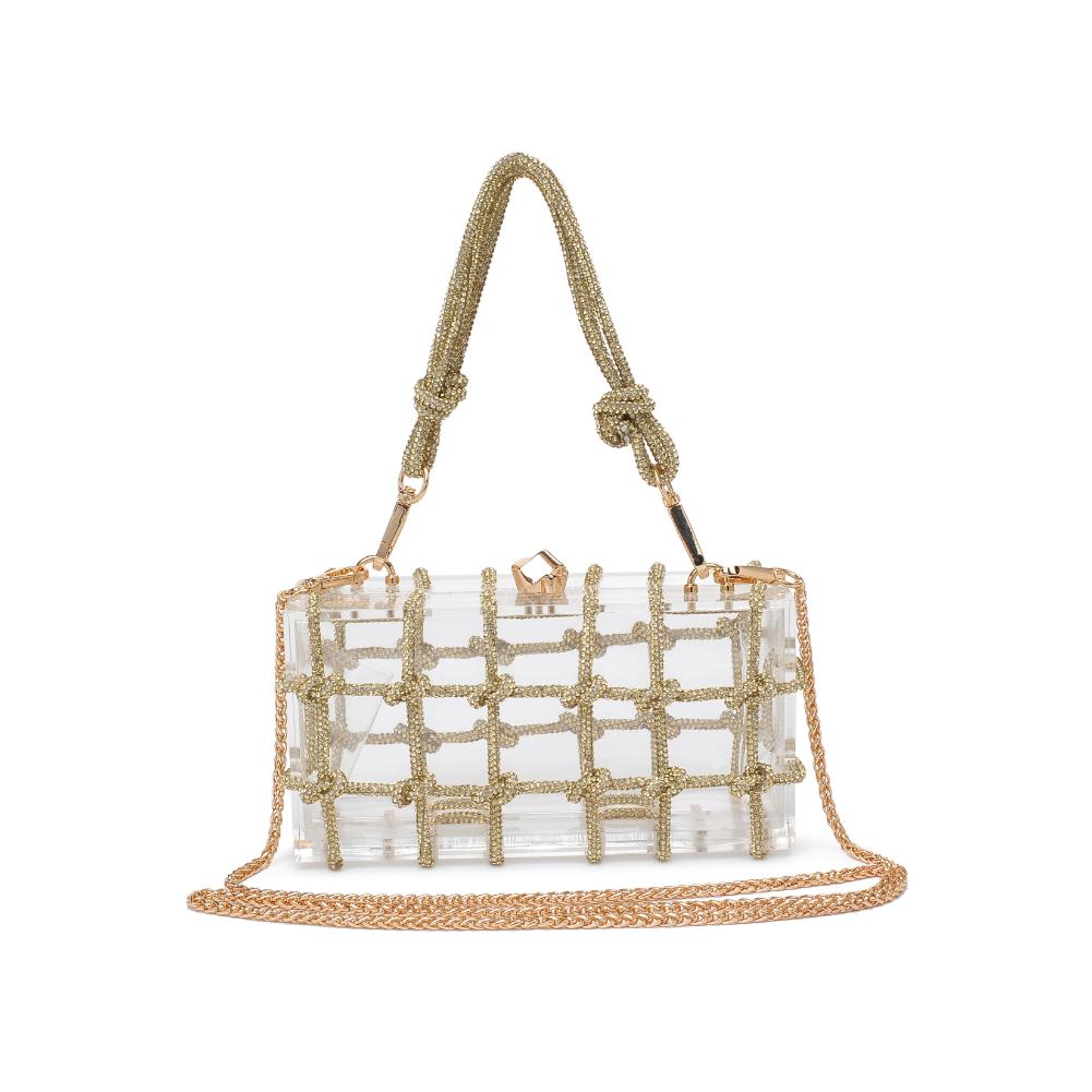 Woman wearing Gold Urban Expressions Ziggy Evening Bag 840611128744 View 7 | Gold