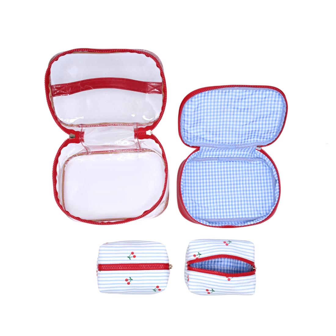 Urban Essentials Cherry Lane - 4 Piece Train Case Set 840504215759 View 8 | Blue Cherry