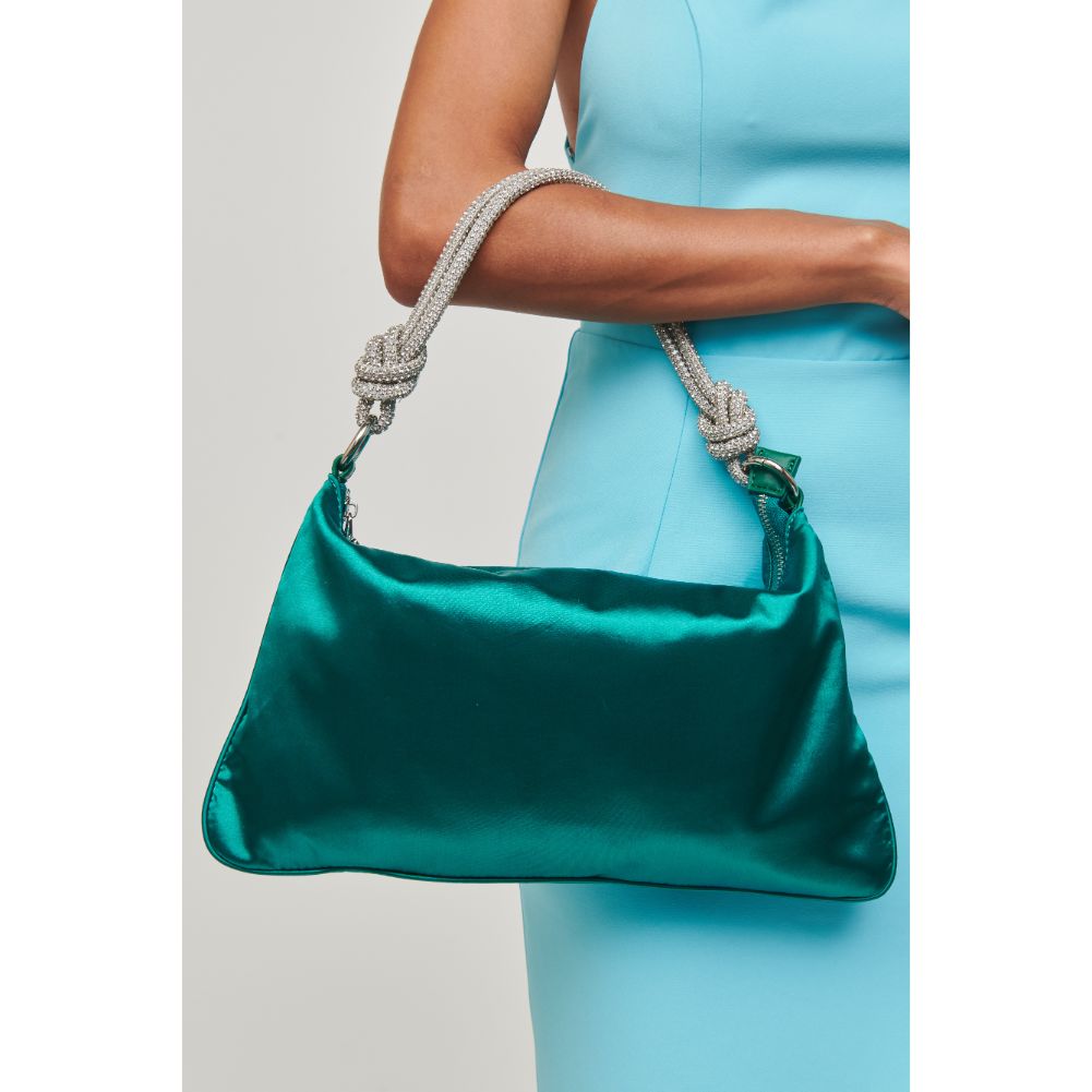 Woman wearing Peacock Urban Expressions Xena Evening Bag 840611101044 View 1 | Peacock