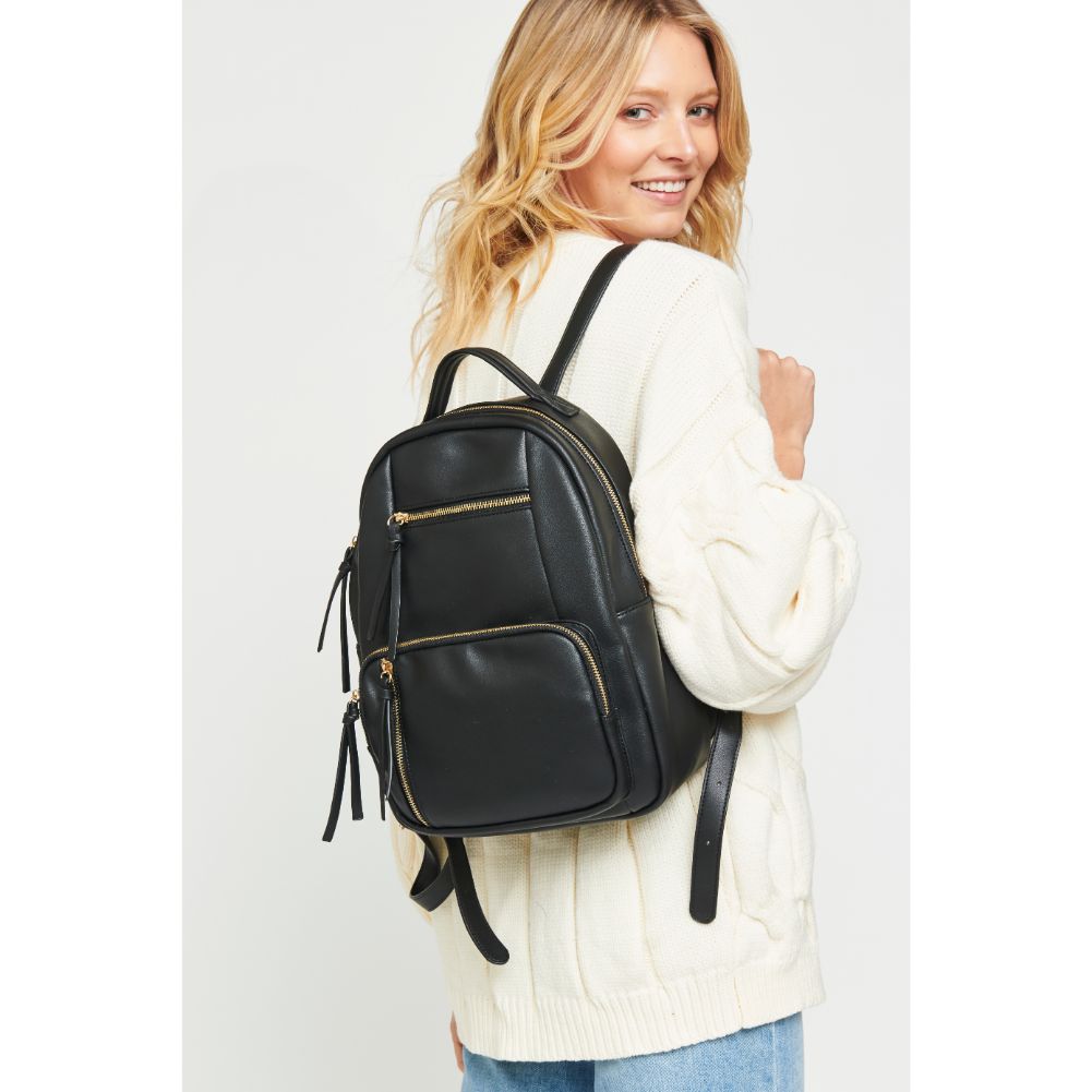 Woman wearing Black Urban Expressions Preston Backpack 840611175250 View 4 | Black