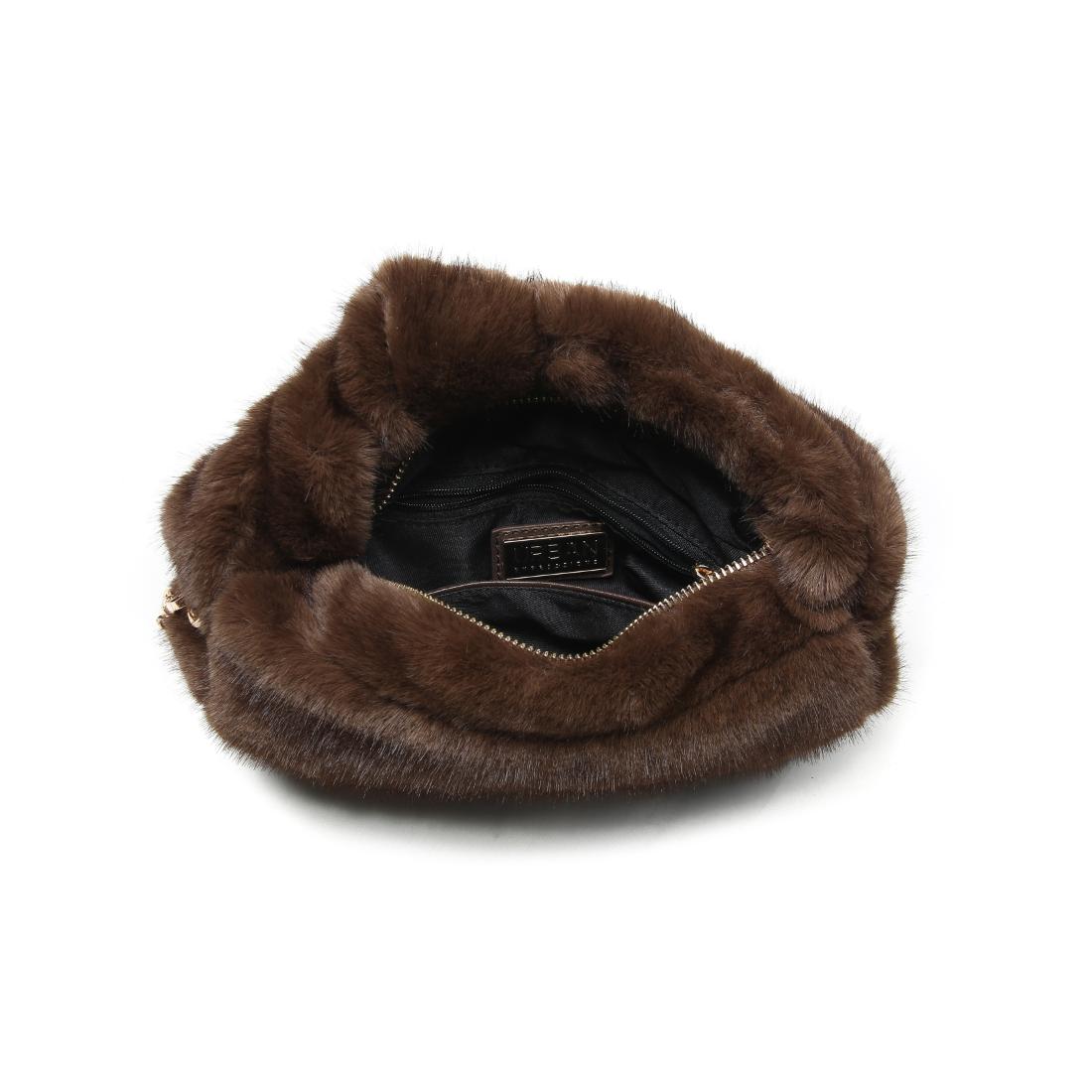Product Image of Urban Expressions Monica - Faux Fur Crossbody 840611199539 View 8 | Chocolate