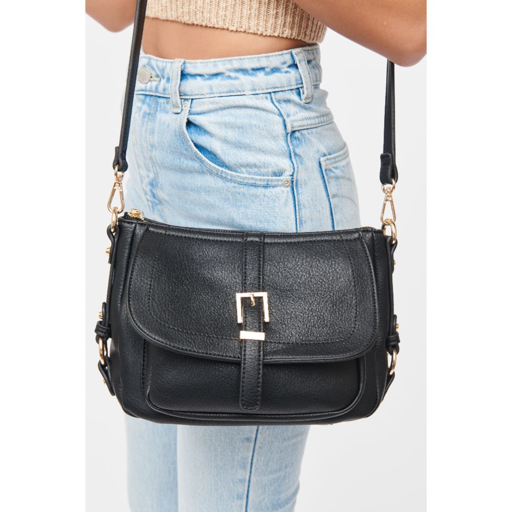 Woman wearing Black Urban Expressions Lizzie Crossbody 840611184610 View 2 | Black