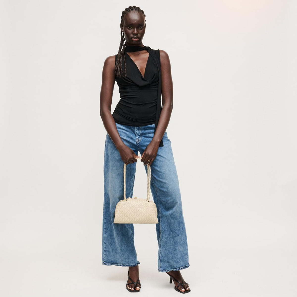 Woman wearing Oatmilk Urban Expressions Chloe Shoulder Bag 840504204388 View 2 | Oatmilk