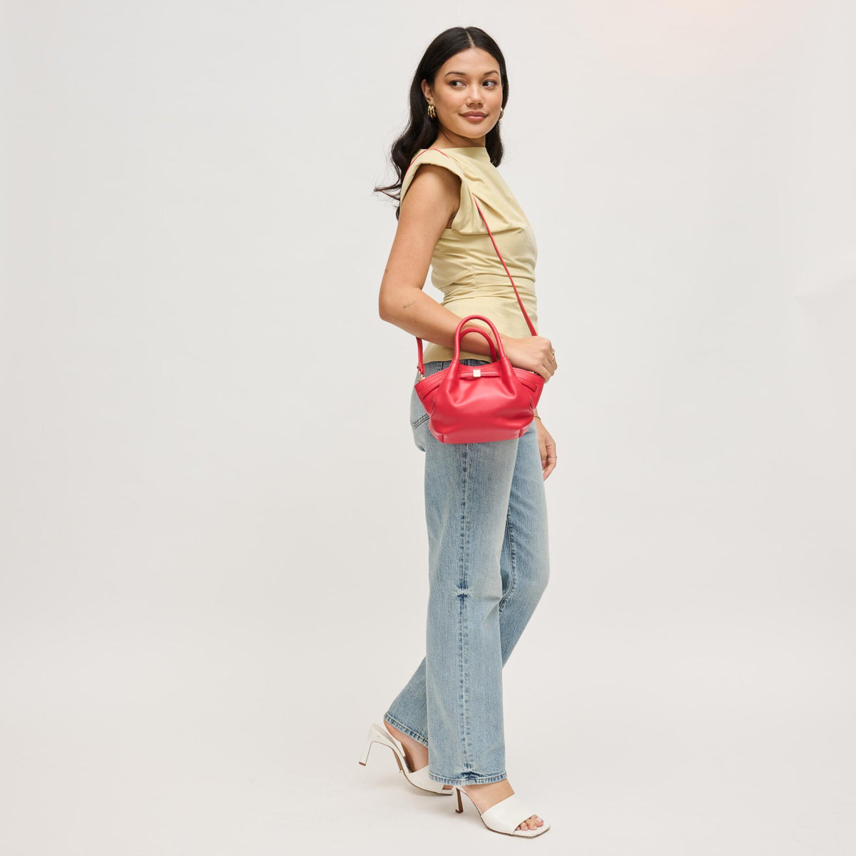 Woman wearing Red Urban Expressions Selena - Color Pop Crossbody 840504204913 View 3 | Red