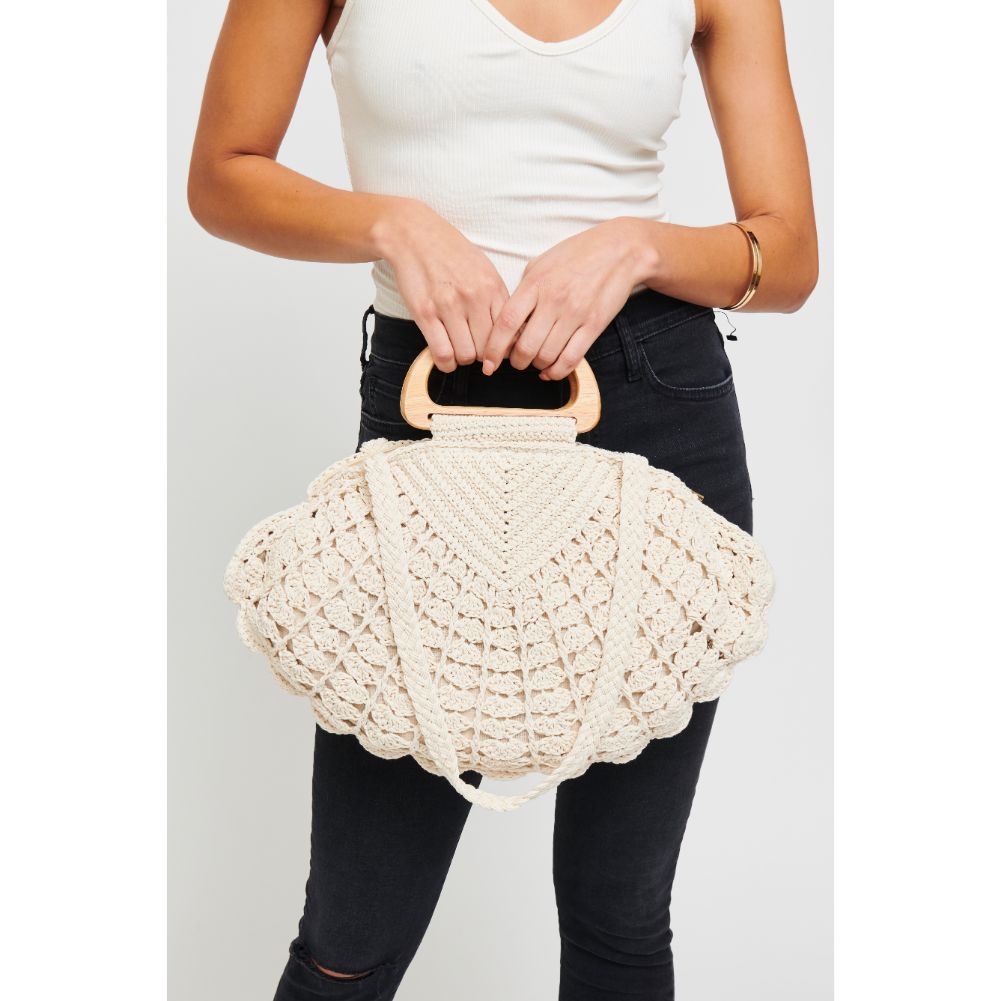 Woman wearing Ivory Urban Expressions Seychelles Tote 840611181749 View 3 | Ivory