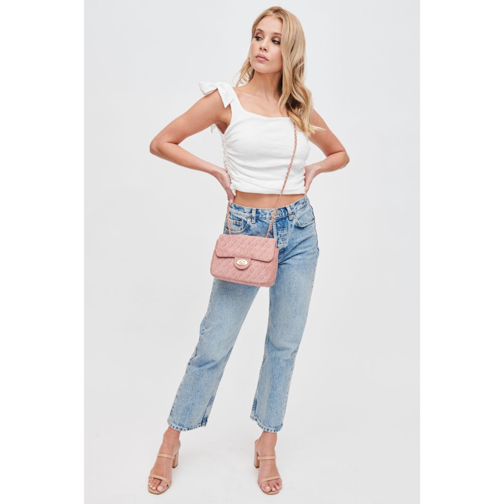 Woman wearing Blush Urban Expressions Annie Crossbody 840611108838 View 2 | Blush