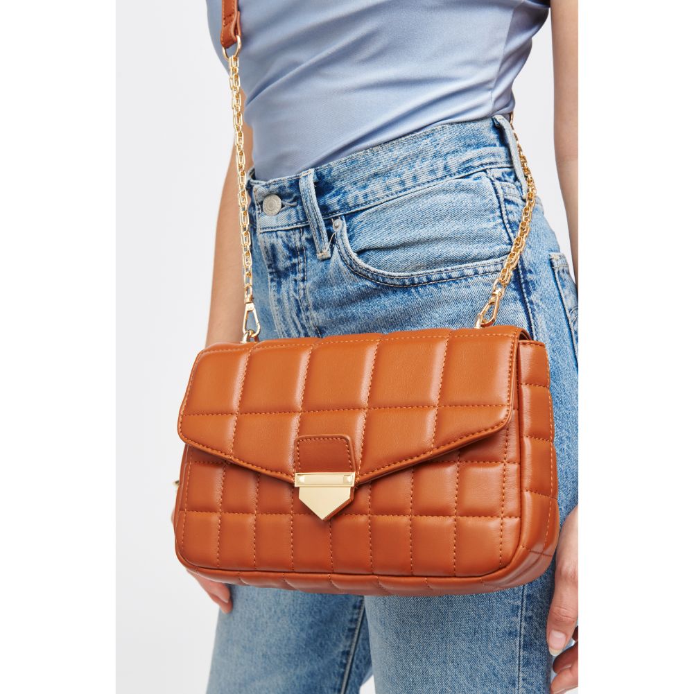 Woman wearing Tan Urban Expressions Patsy Crossbody 840611184559 View 2 | Tan