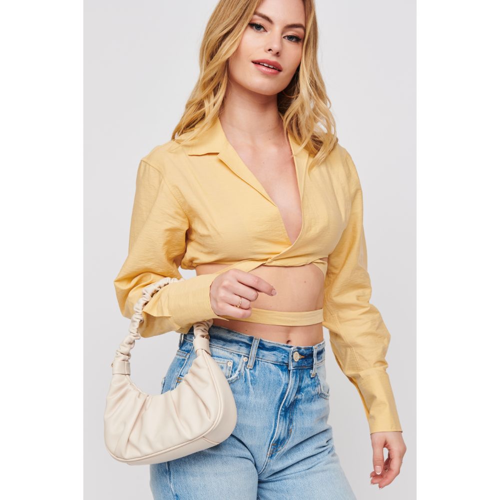 Woman wearing Oatmilk Urban Expressions Oliveta Shoulder Bag 840611176523 View 1 | Oatmilk