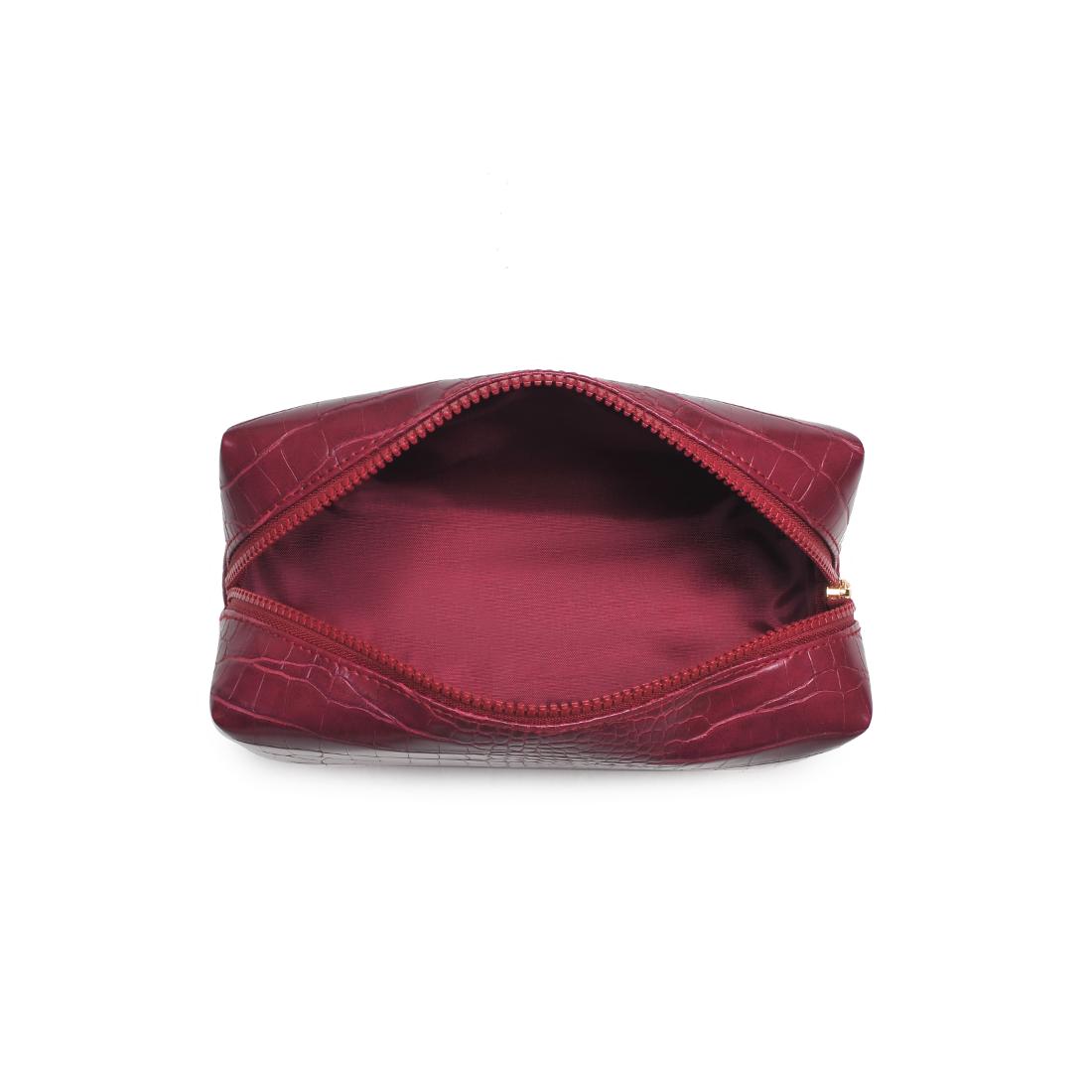 Urban Essentials Croc Chic Cosmetic & Travel Organizer Pouch 840611197276 View 8 | Red