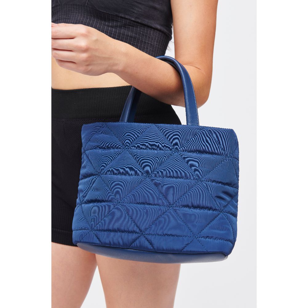 Woman wearing Navy Urban Expressions Reid Tote 840611184313 View 2 | Navy