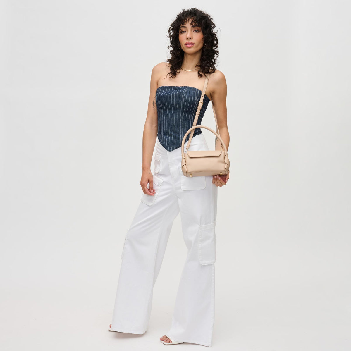 Woman wearing Natural Urban Expressions Devin Crossbody 840611192066 View 3 | Natural