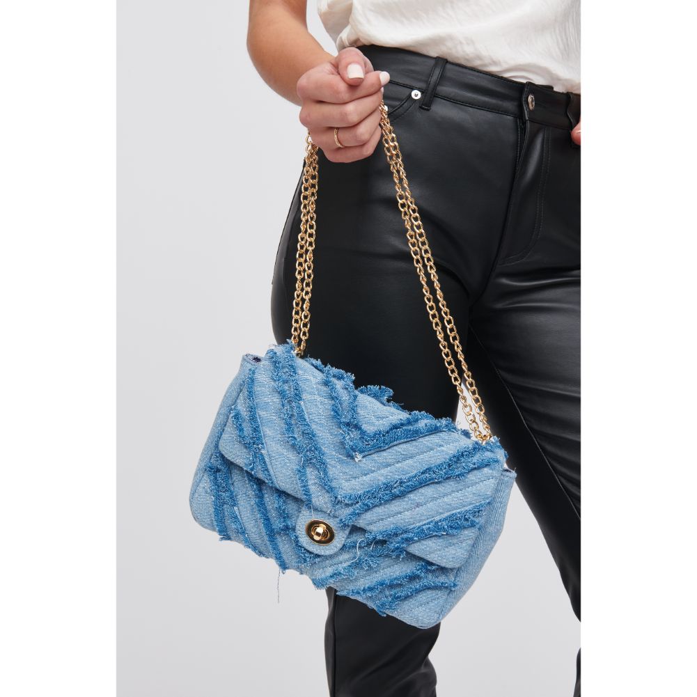 Woman wearing Denim Urban Expressions Belle Shoulder Bag 818209017060 View 4 | Denim
