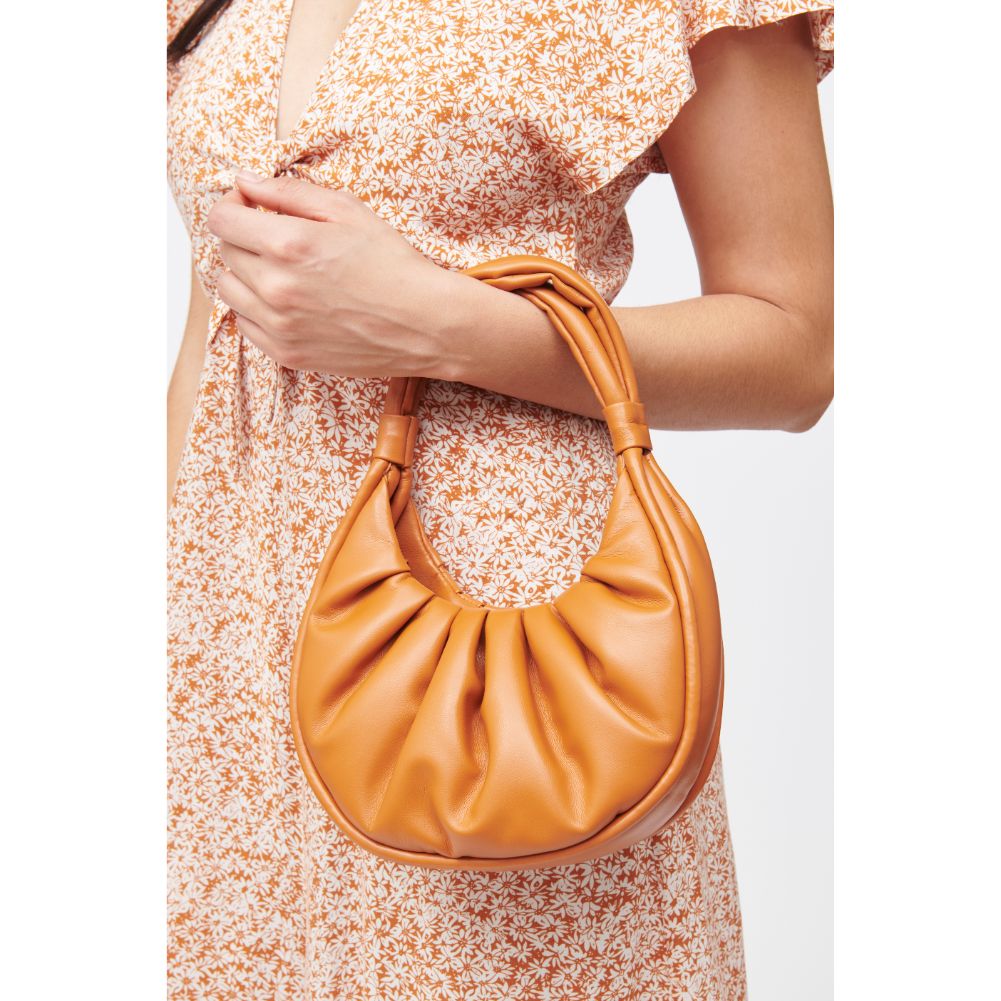 Woman wearing Tan Urban Expressions Elena Crossbody 840611182944 View 2 | Tan