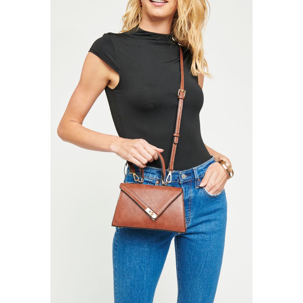 Woman wearing Whisky Urban Expressions Blake Crossbody 840611174727 View 2 | Whisky