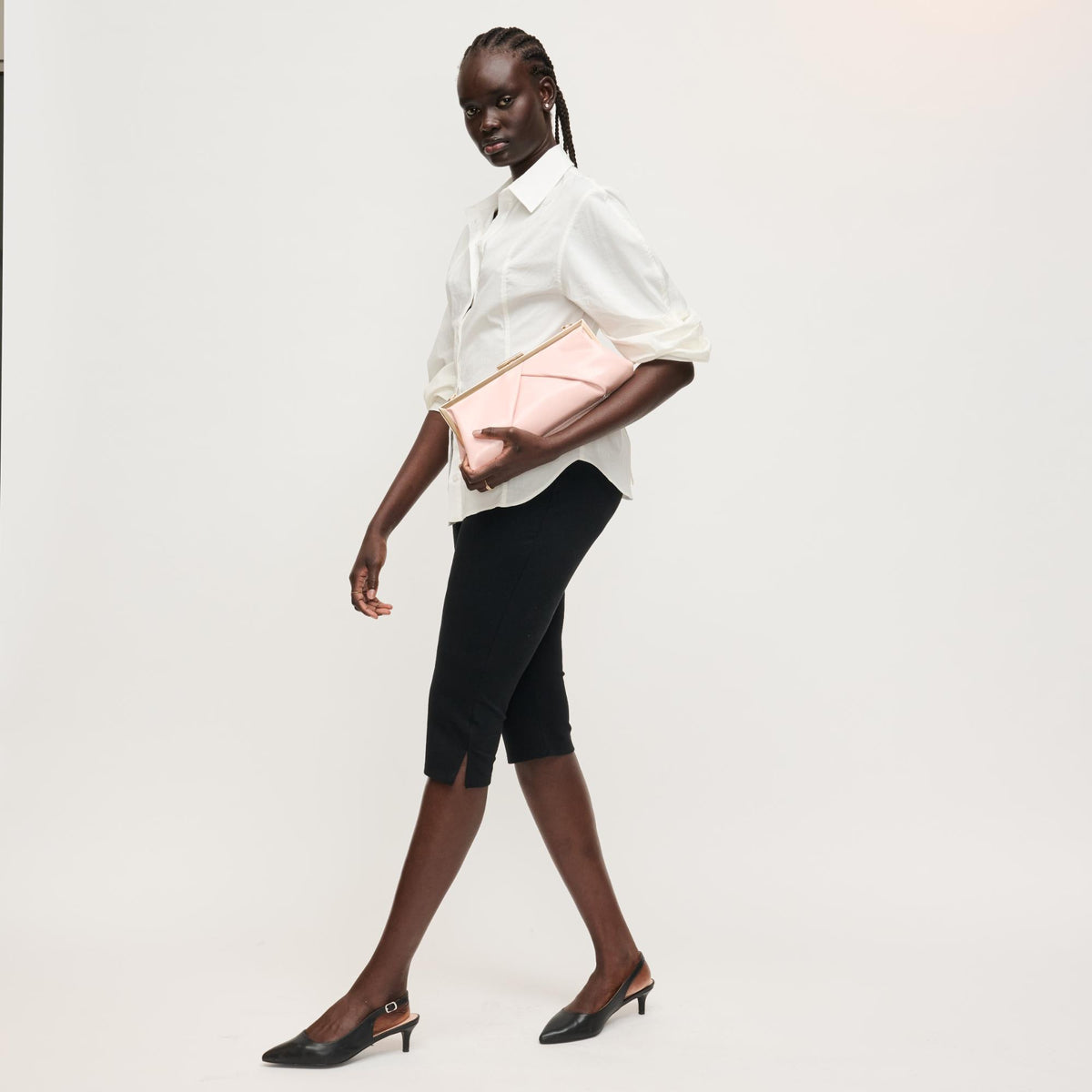 Woman wearing Pink Urban Expressions Scottie Crossbody 840504208003 View 4 | Pink