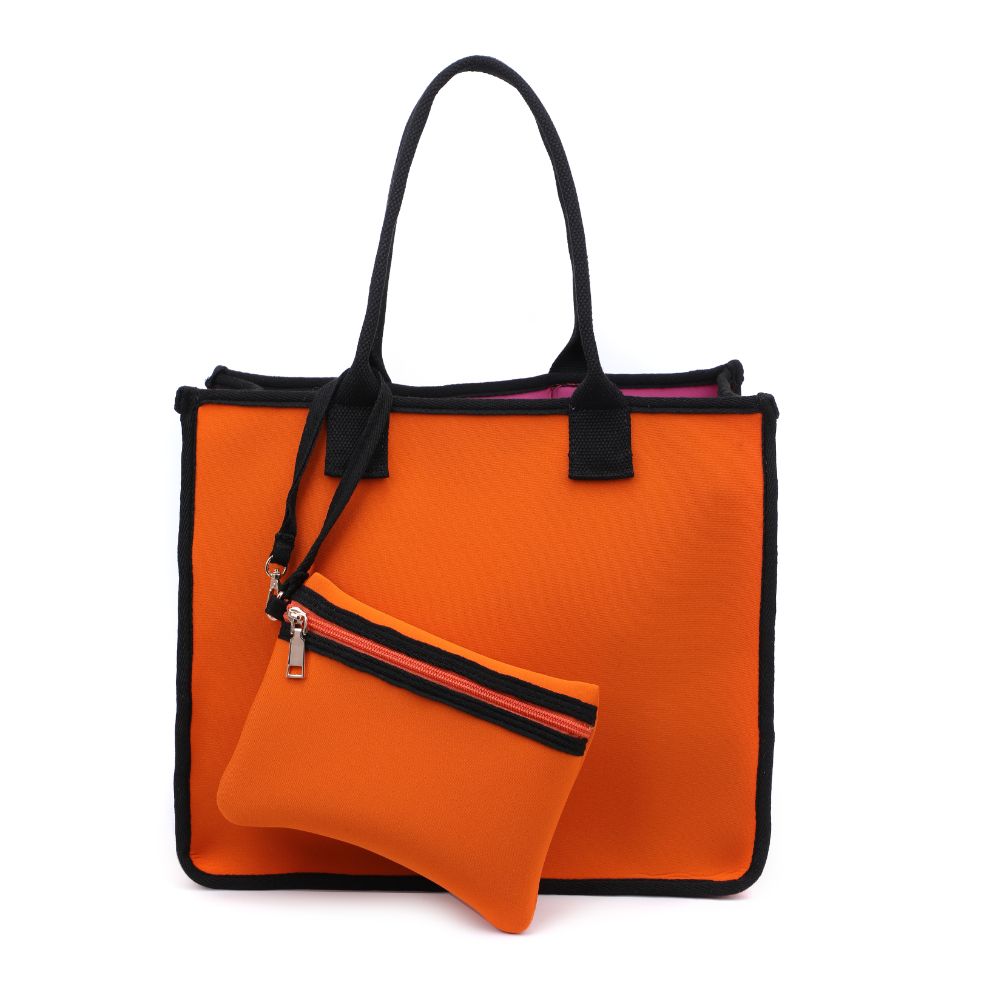 Woman wearing Orange Urban Expressions Wade Tote 840611118165 View 5 | Orange