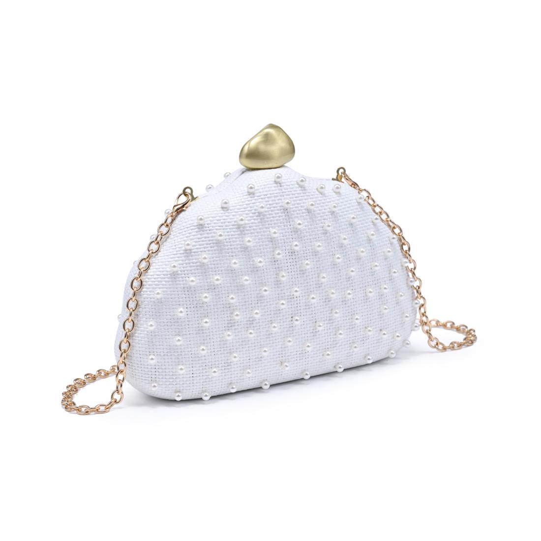 Woman wearing Ivory Urban Expressions Valerie Evening Bag 840504207914 View 6 | Ivory