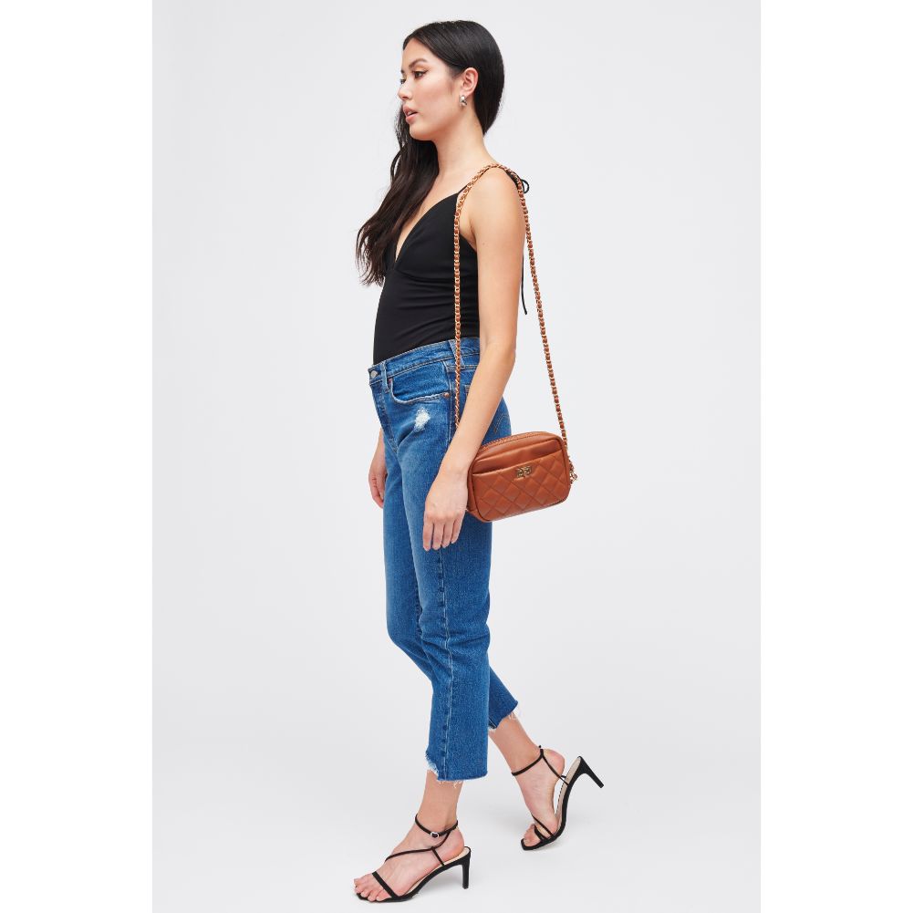 Woman wearing Tan Urban Expressions Heidi Crossbody 840611185020 View 3 | Tan