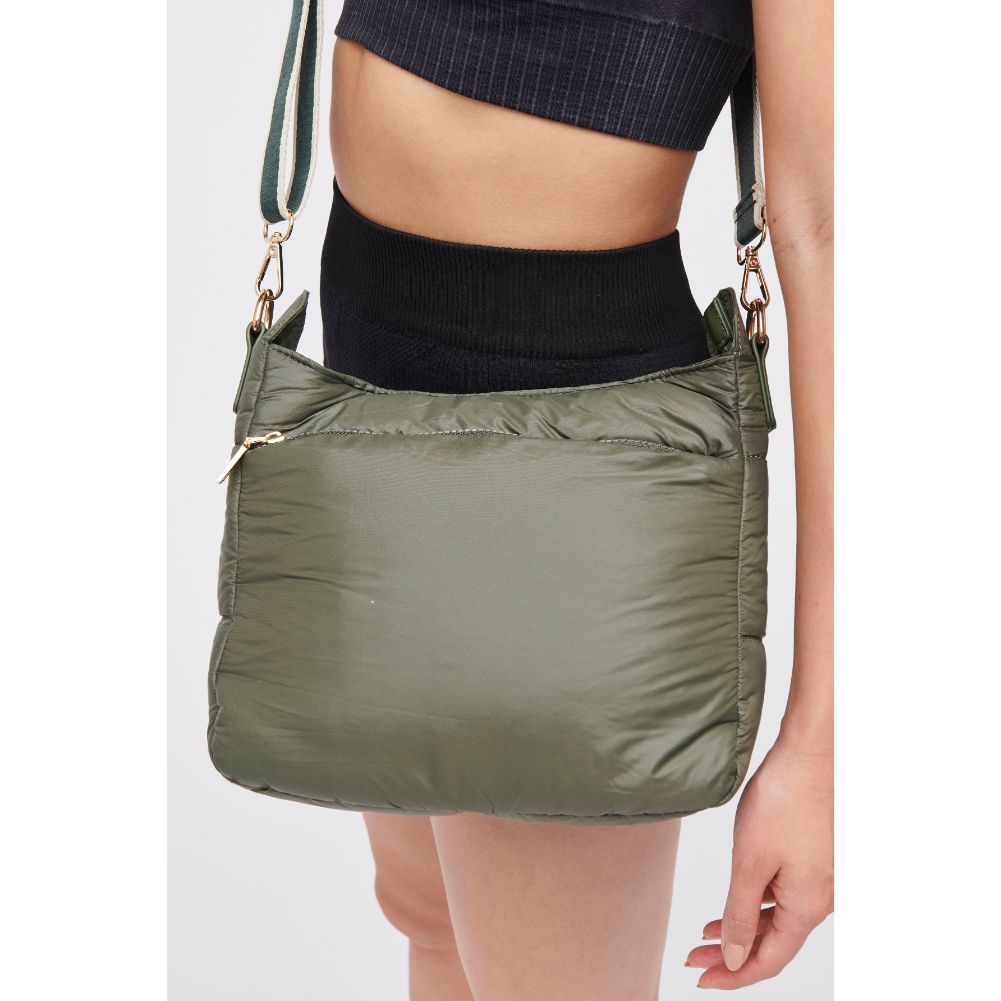 Woman wearing Olive Urban Expressions Verna Crossbody 840611185006 View 2 | Olive