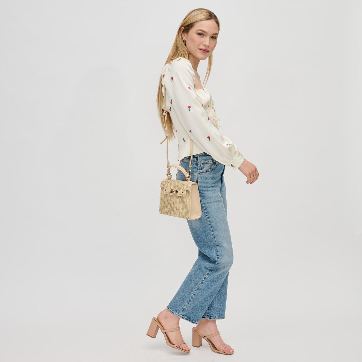 Woman wearing Ivory Urban Expressions Violet Crossbody 840611126061 View 2 | Ivory