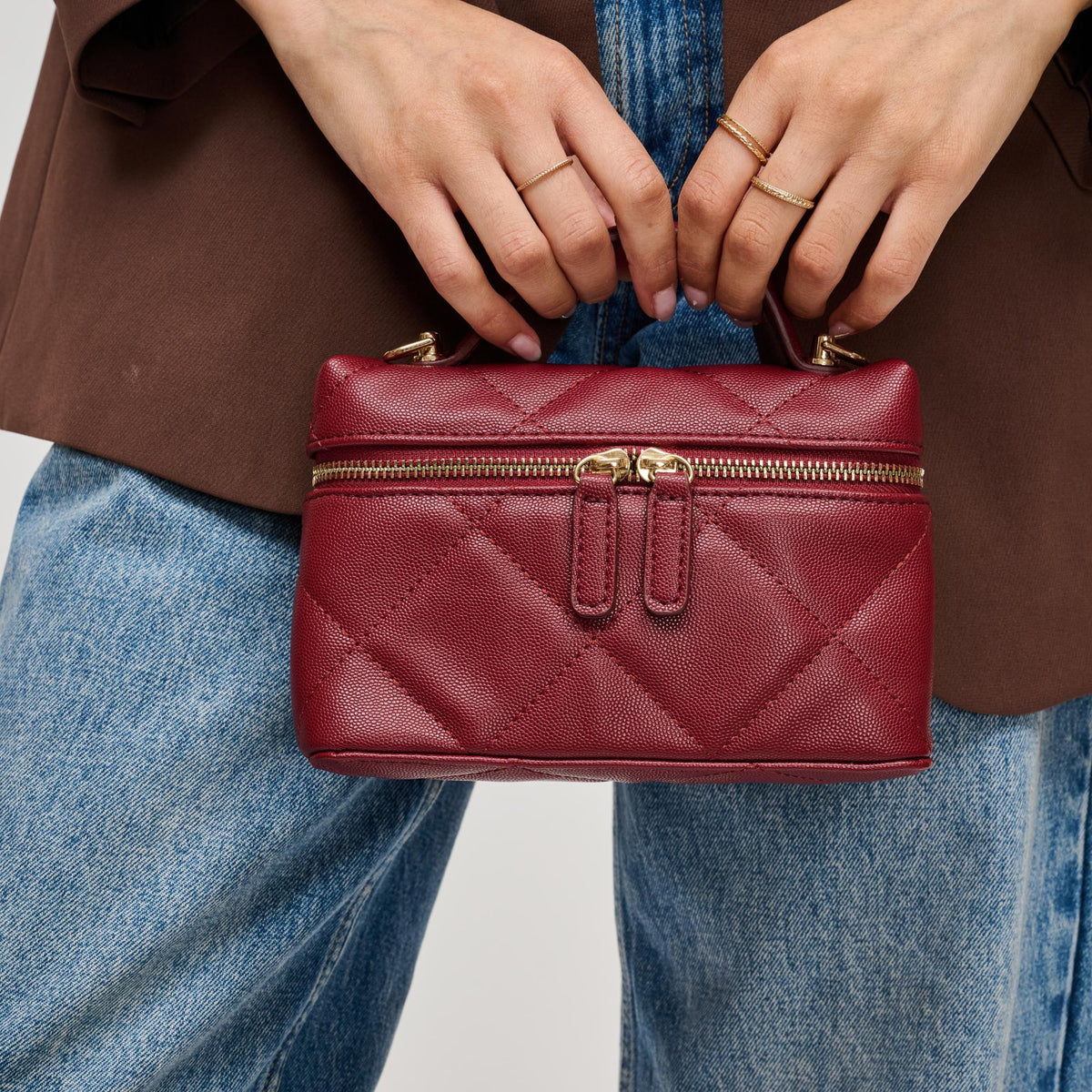 Woman wearing Burgundy Urban Expressions Snow Crossbody 840504215384 View 2 | Burgundy