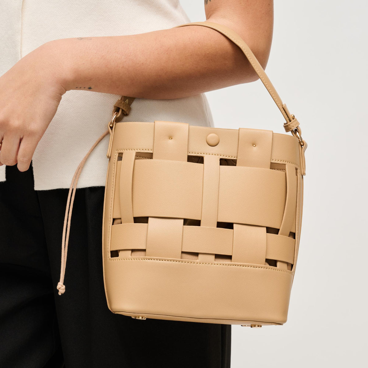 Woman wearing Natural Urban Expressions Parker Crossbody 840504205477 View 1 | Natural