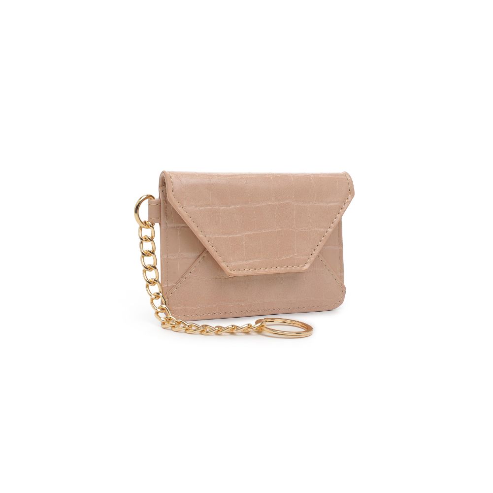 Woman wearing Nude Urban Expressions Gia - Croco Card Holder 840611181817 View 6 | Nude