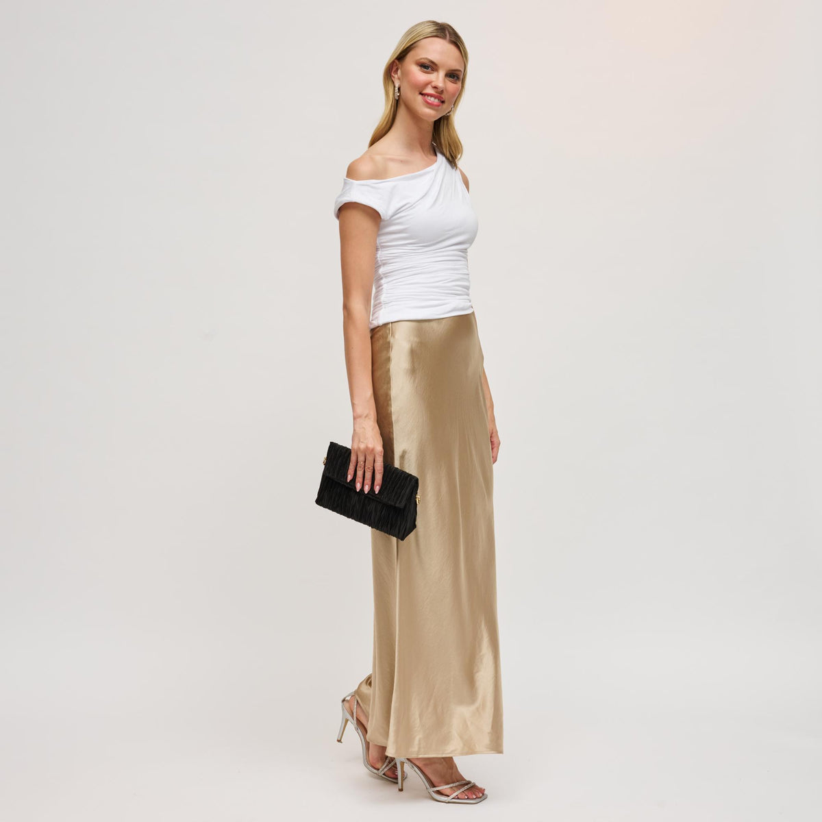 Woman wearing Black Urban Expressions Annette Clutch 840611198617 View 3 | Black