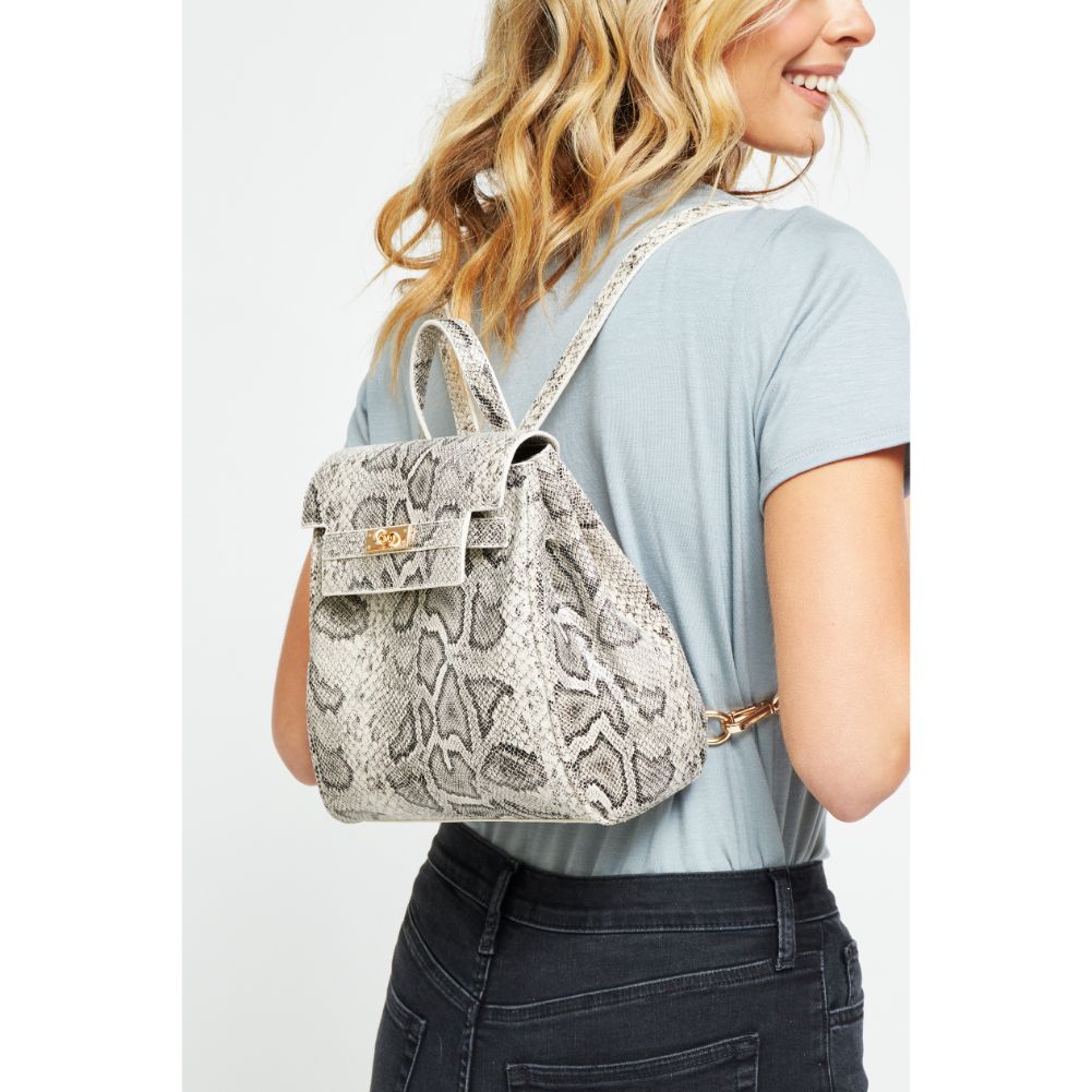 Woman wearing Black White Urban Expressions Turner Backpack 840611177018 View 2 | Black White