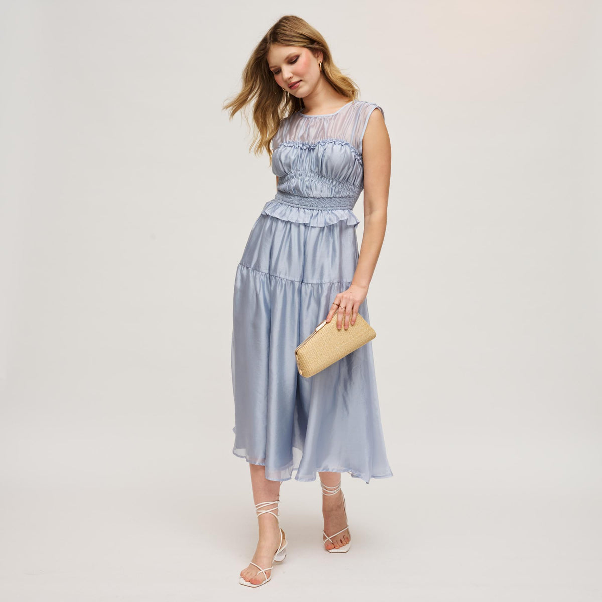 Woman wearing Natural Urban Expressions Irene - Straw Asymmetrical Evening Bag 840504203022 View 4 | Natural