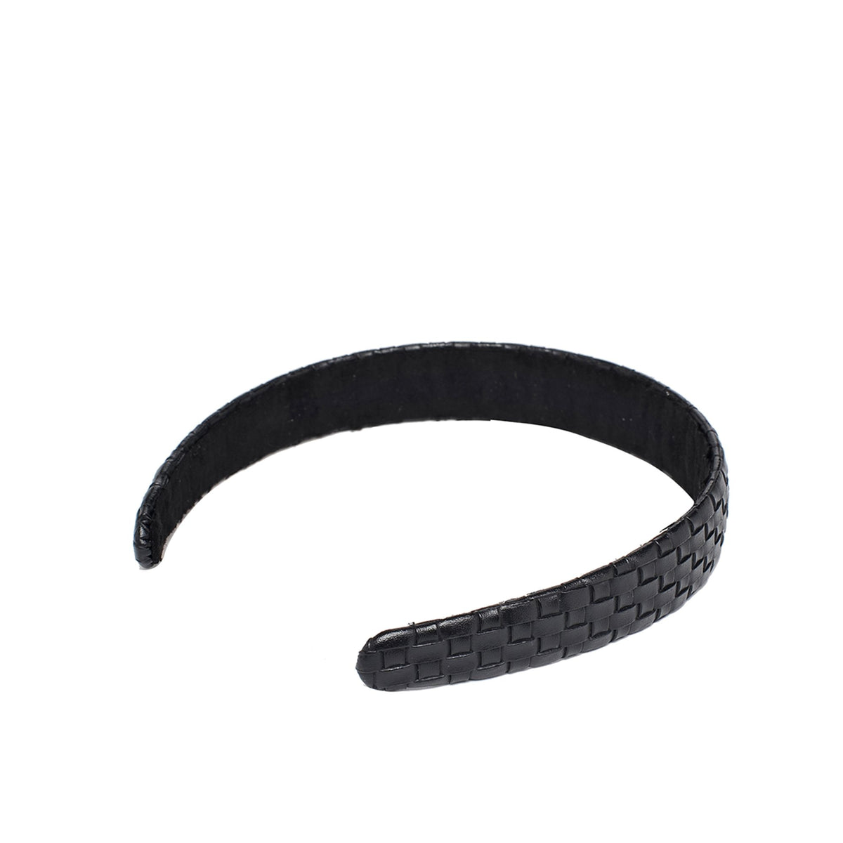 Product Image of Urban Expressions Embossed Woven Vegan Leather Headband Headband 818209014229 View 7 | Black