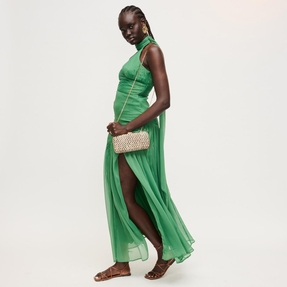 Woman wearing Green Multi Urban Expressions Valentina Evening Bag 840504206504 View 2 | Green Multi