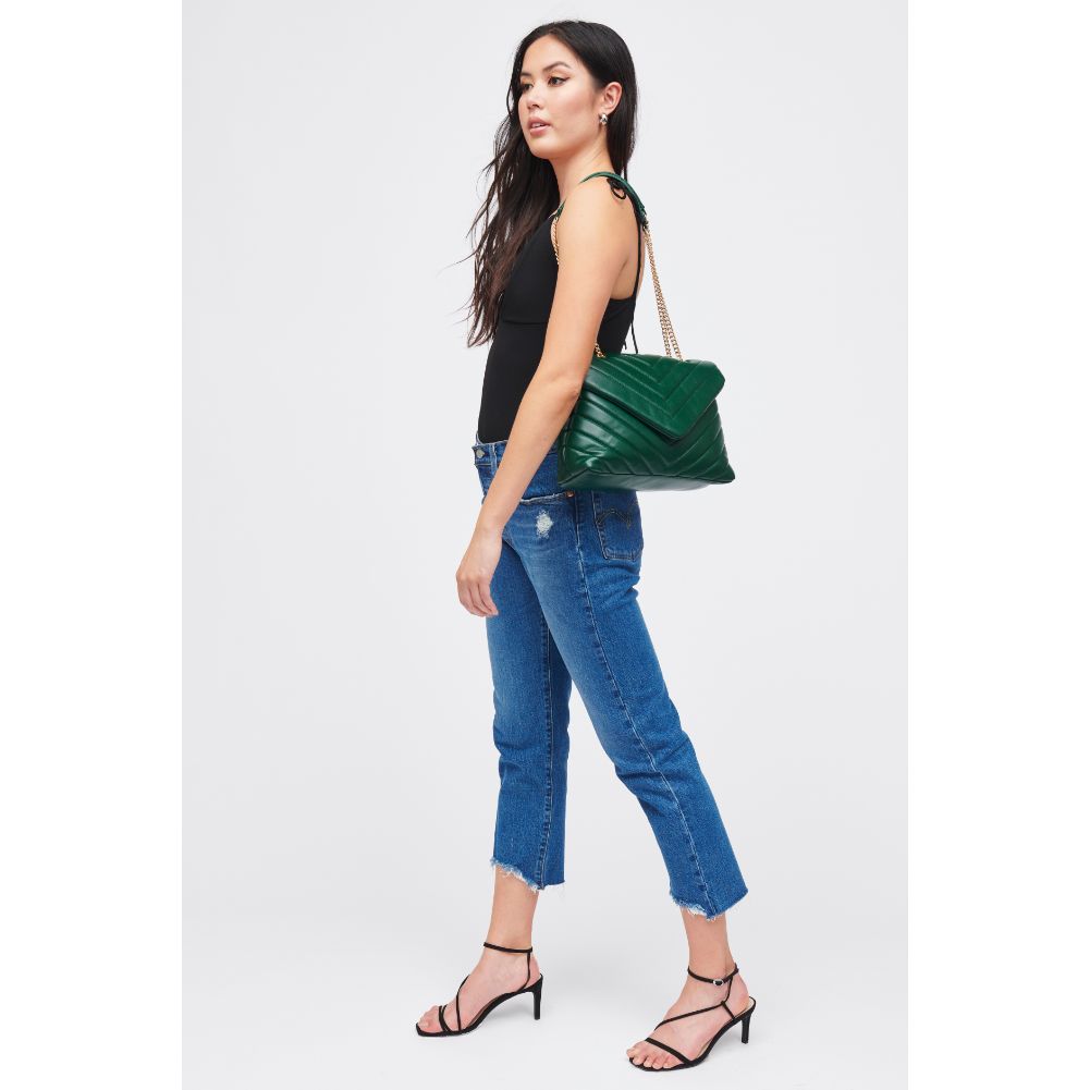 Woman wearing Forest Urban Expressions Ivy Crossbody 840611185761 View 4 | Forest