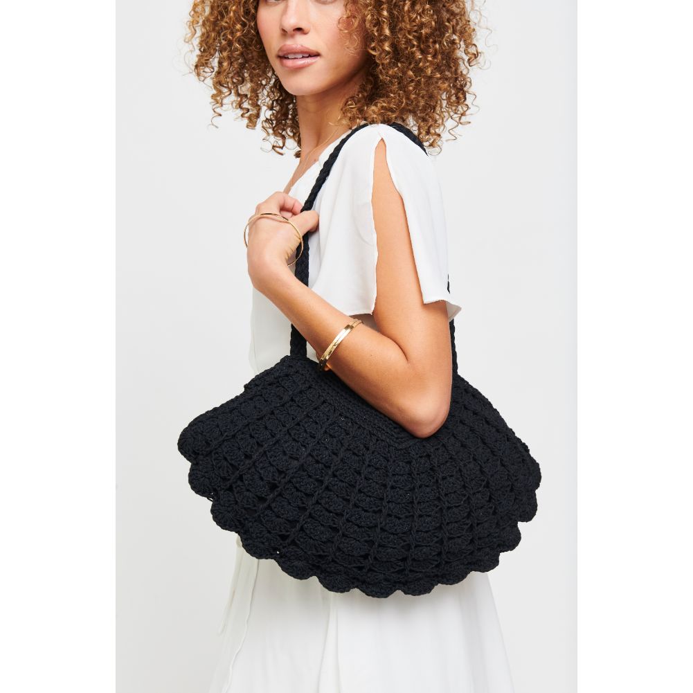 Woman wearing Black Urban Expressions Seychelles Tote 840611181732 View 1 | Black